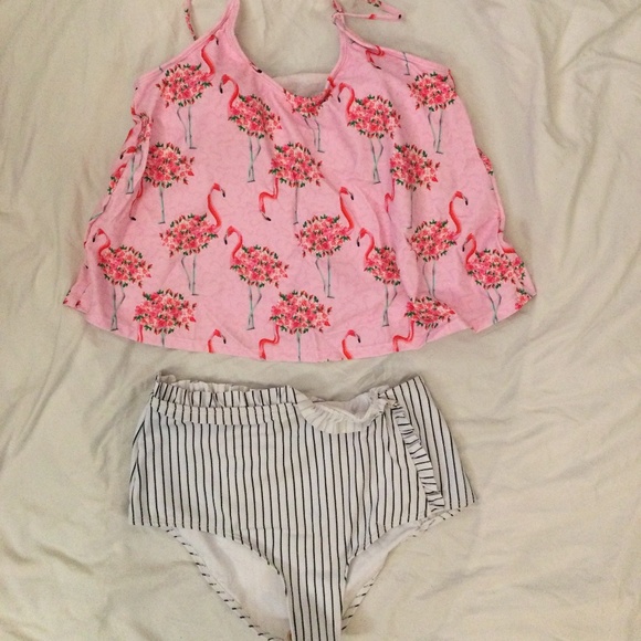 Other - Beachsissi Pink Flamingo tankini swim set